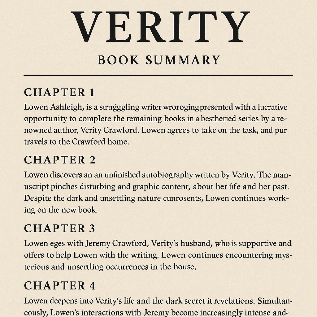 Featured image for Verity Book Summary Chapter by Chapter The 15-Part Truth Unveiled 2026