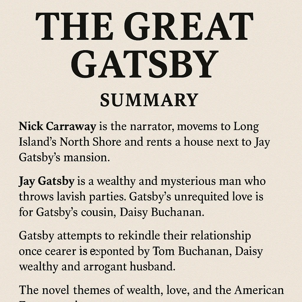 Featured image for The Great Gatsby Book Summary by Chapter A Complete 2026 Guide